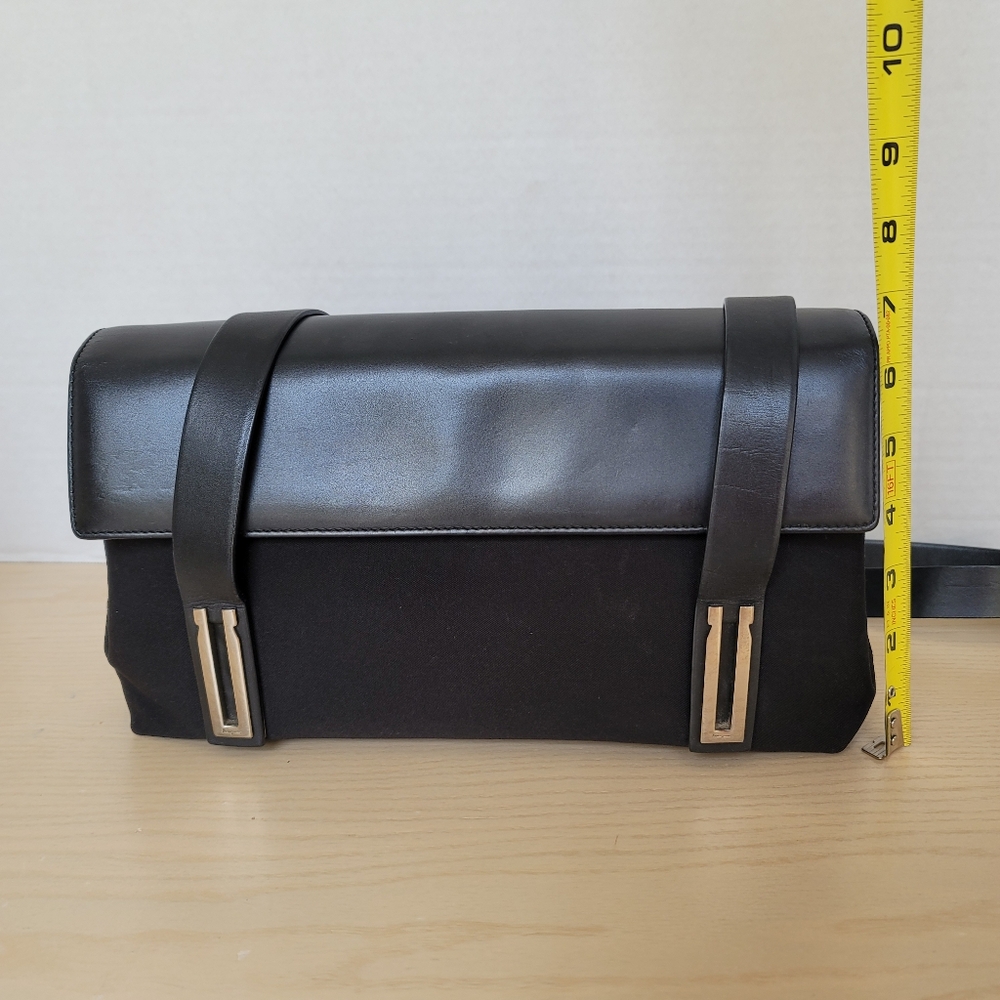 Salvatore Ferragamo Vintage Black Nylon Y2K 90s Double Handle Shoulder Bag Purse - Picture 15 of 17